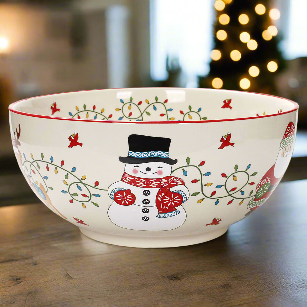 Temp-tations Winter Whimsy large Christmas mixing and serving bowl 