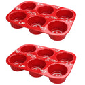 Set of 2 Texas Muffin Pans-Doodle Doo Red