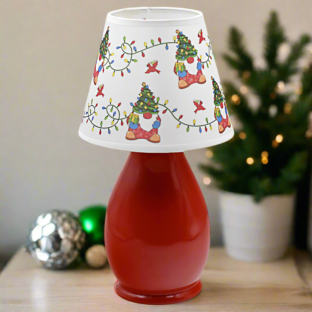 Temp-tations Festive Gnome Small Ceramic Lamp with Fabric Shade