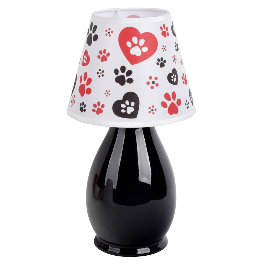 Ceramic 8" Lamp with Fabric Shade-Pawfetti