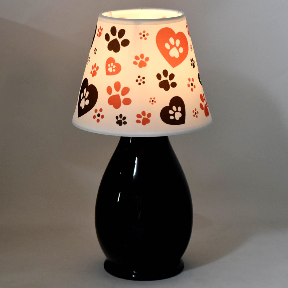 Ceramic 8" Lamp with Fabric Shade-Pawfetti