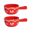 20-oz Soup Mugs with Long Handles, Set of 2-Doodle Doo Red