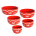 Nesting Dip Bowls, Set of 5-Doodle Doo-Red