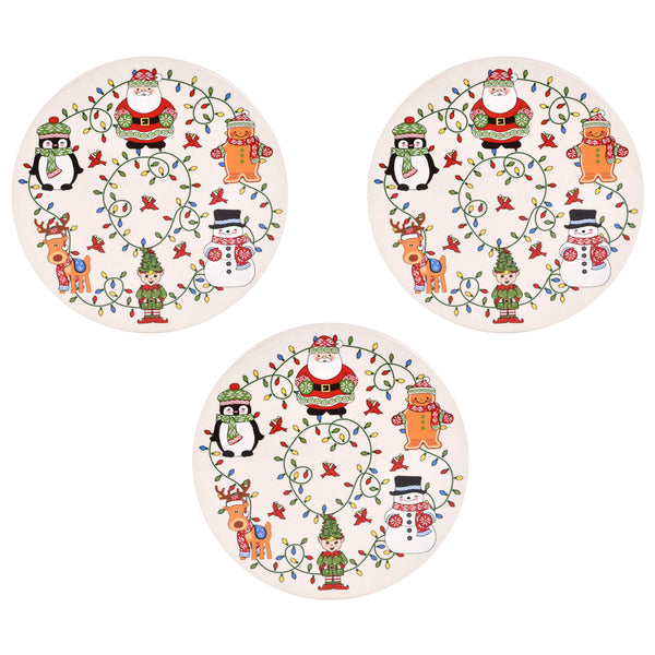 Set of 3 Stoneware Trivets-Winter Whimsy