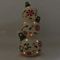 10" Lit Ceramic Stacked Ornaments-Holly Peppermint