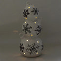 10" Lit Ceramic Stacked Ornaments-Snowflake
