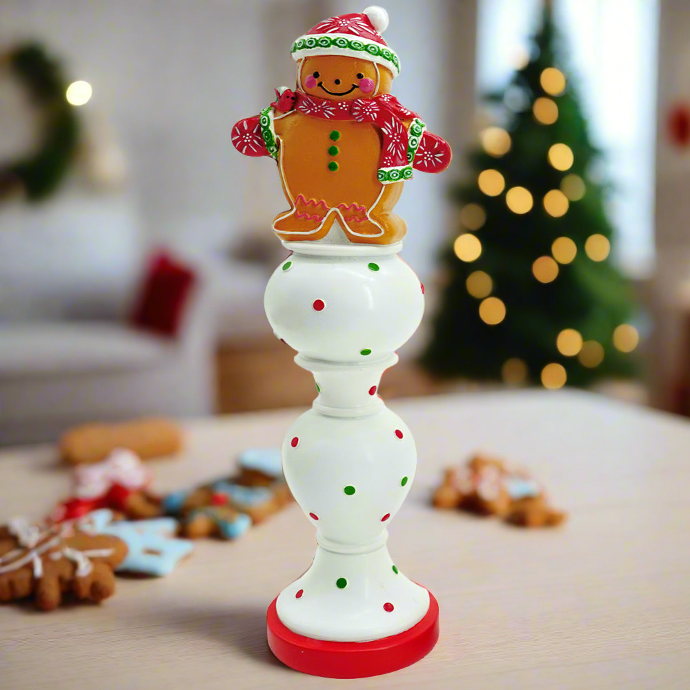 Temp-tations Christmas Pillar Decoration with Gingerbread Character