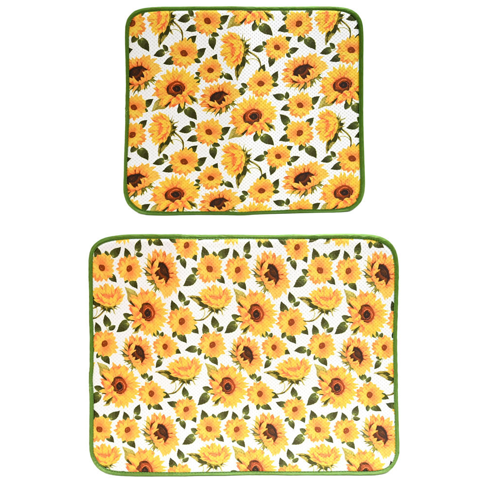 Set of 2 Drying Mats-Sunflower