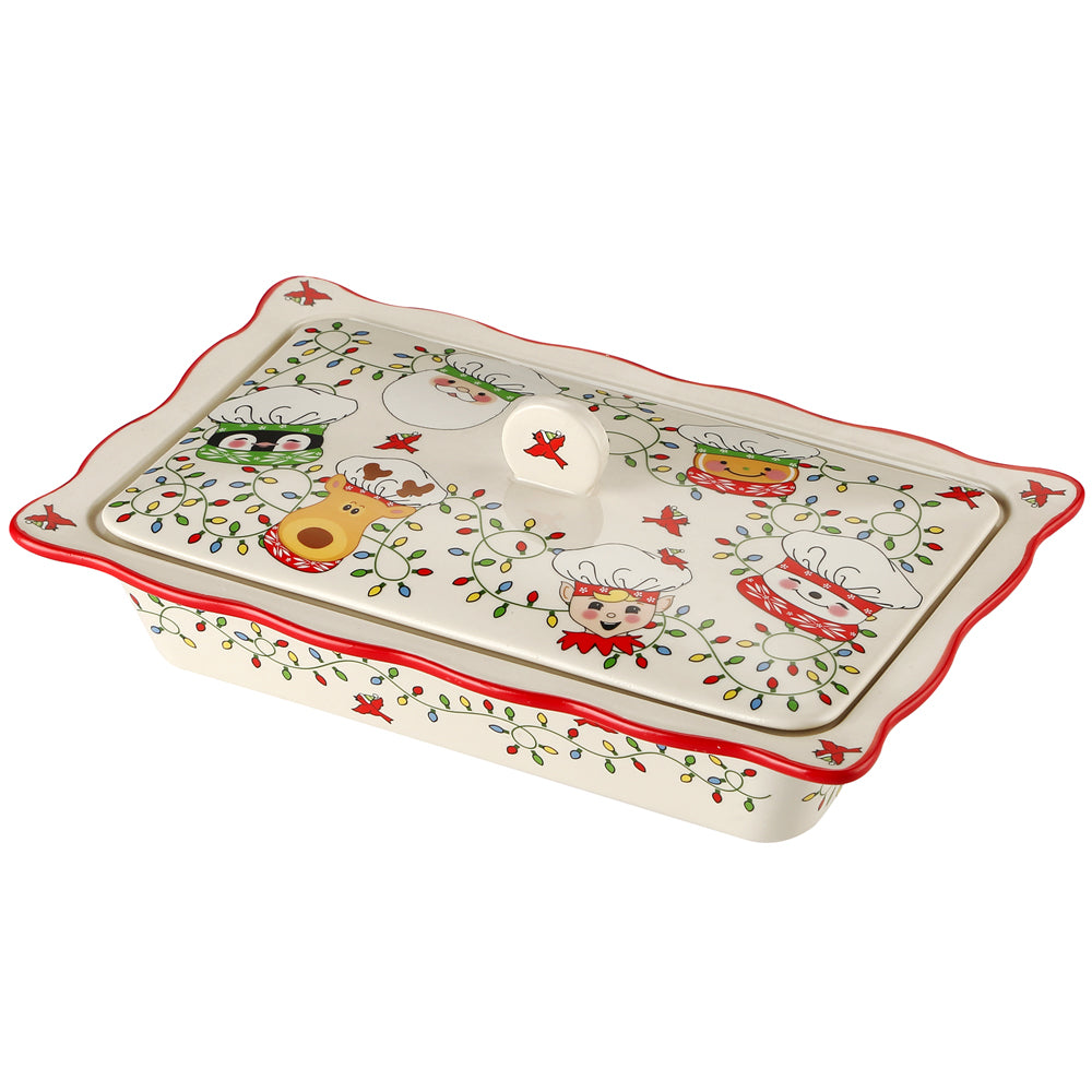 Covered Casserole Dish- Merry Chefs