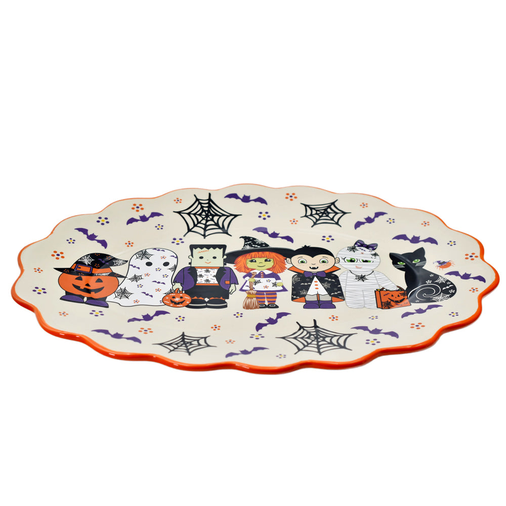 Scalloped Oval Serving Platter-Boofetti Friends