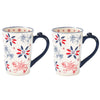Tall Bistro Mugs with Thumb Rest, Set of 2-Patriotic