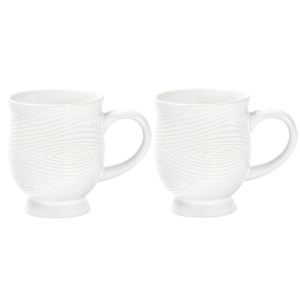 10oz Teacups, Set of 2-Woodland White