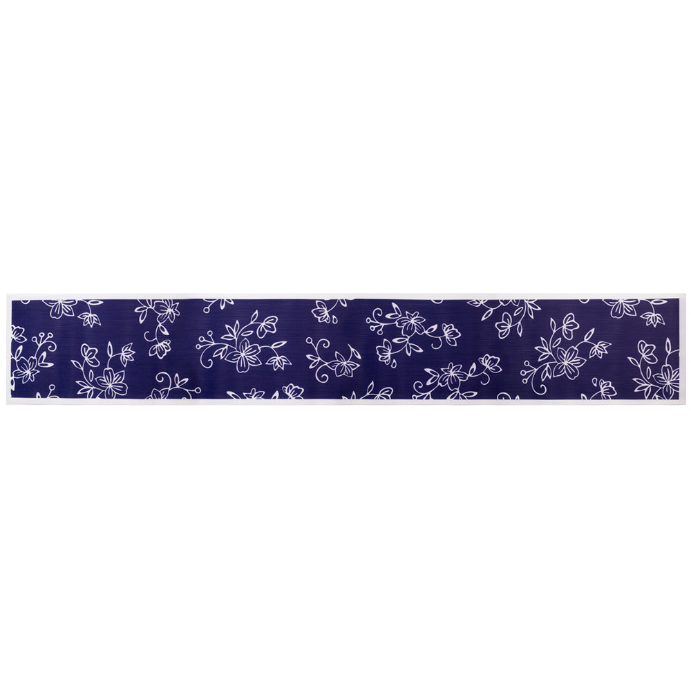 Washable Table Runner, 72"-Floral Lace Blue