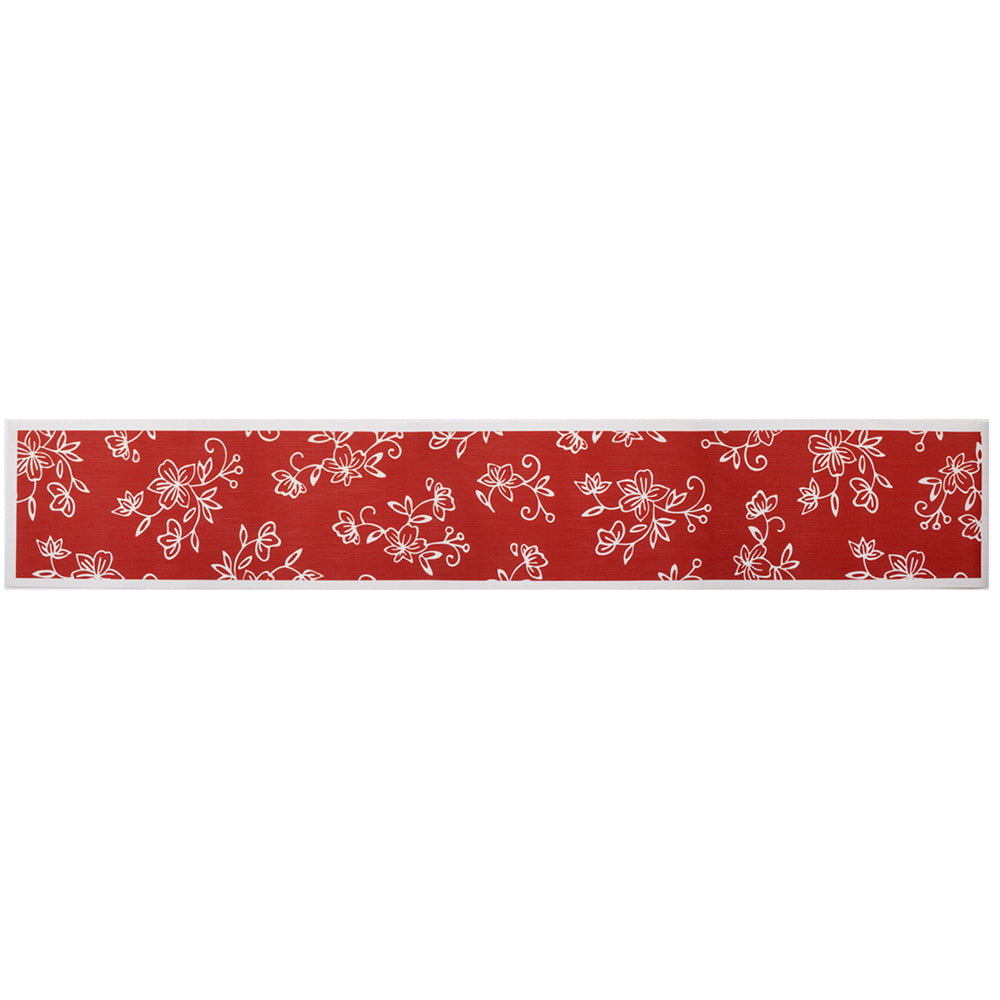 Washable Table Runner, 72"-Floral Lace Red