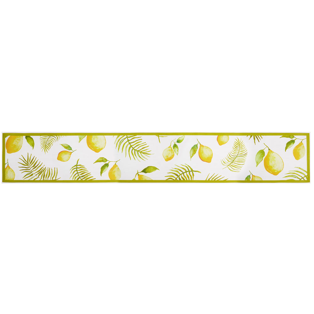 Washable Table Runner, 72"-Lemons & Palm