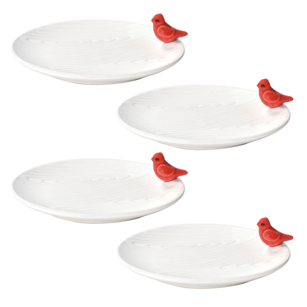 Woodland Cardinal Spoon Rests, Set of 4-White