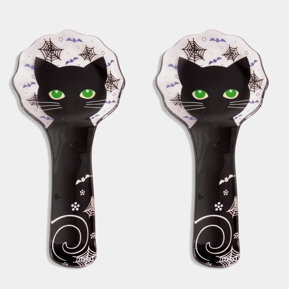 Glass Spoon Rests, Set of 2-Cat