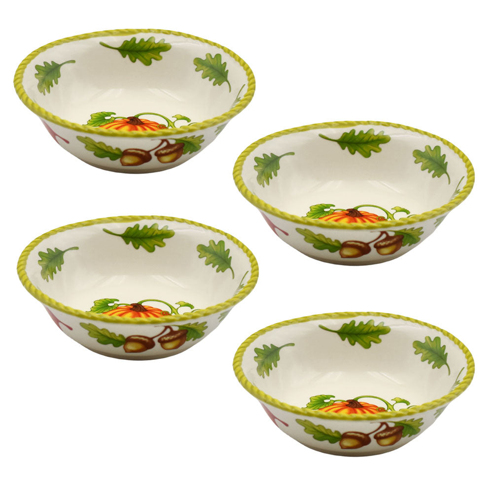 8oz Round Shallow Bowls, Set of 4-Harvest Mix