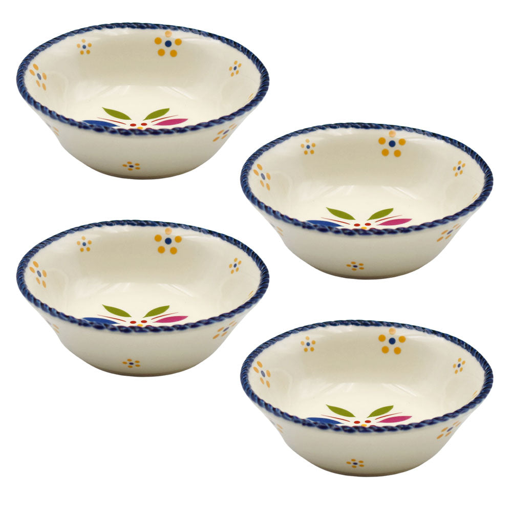 8oz Round Shallow Bowls, Set of 4-Old World Confetti