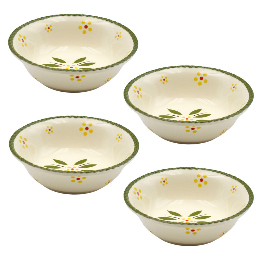 8oz Round Shallow Bowls, Set of 4-Old World Green