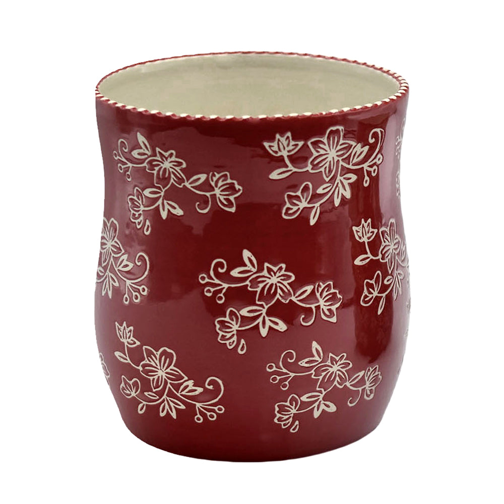 Buy floral-lace-cranberry 2qt Utensil Crock