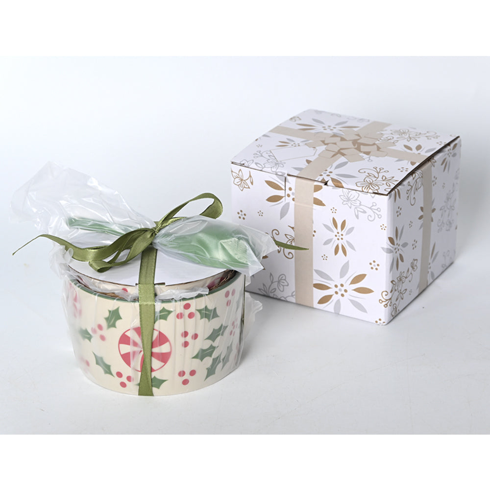 3pc Ramekin Set with Gift Box-Holly Peppermint