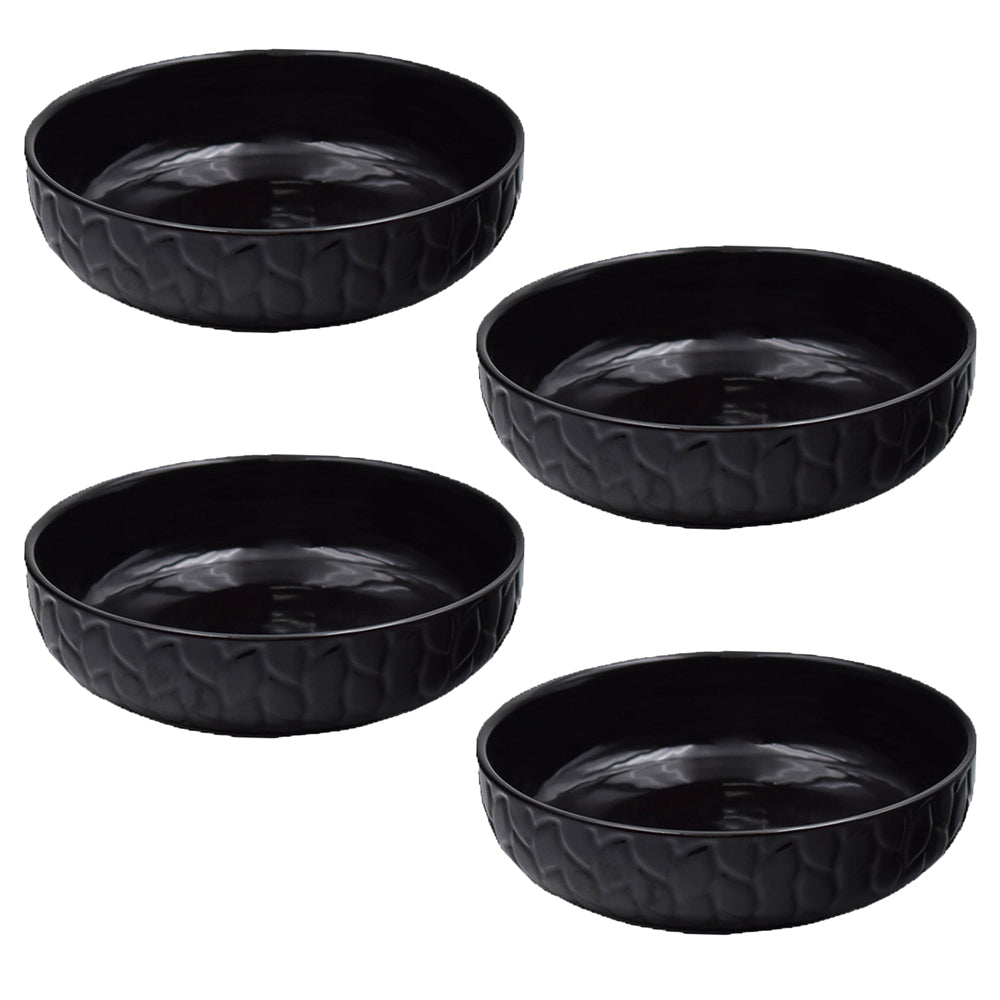 32oz Bowls, Set of 4-Carved Willow Black