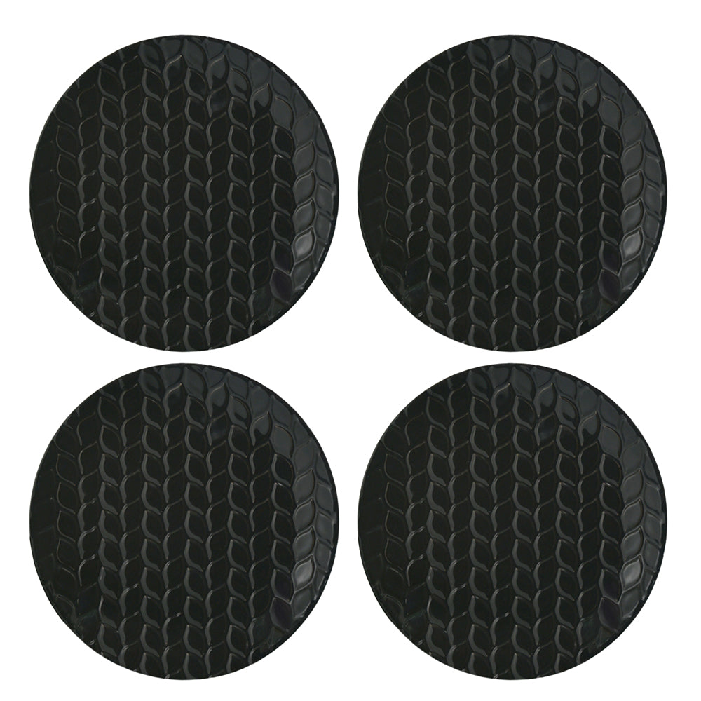 Essential 8" Plates, Set of 4-Carved Willow Black