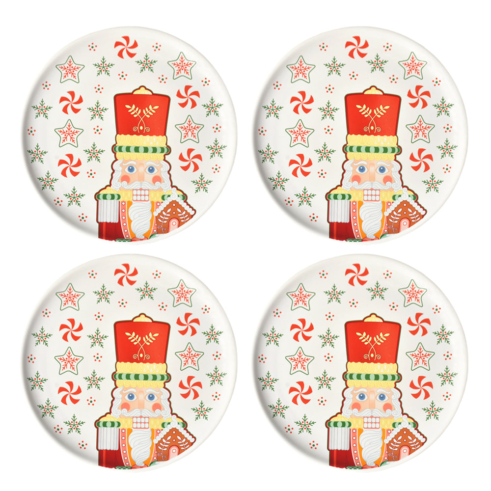 Essential 8" Plates, Set of 4-Nutcracker