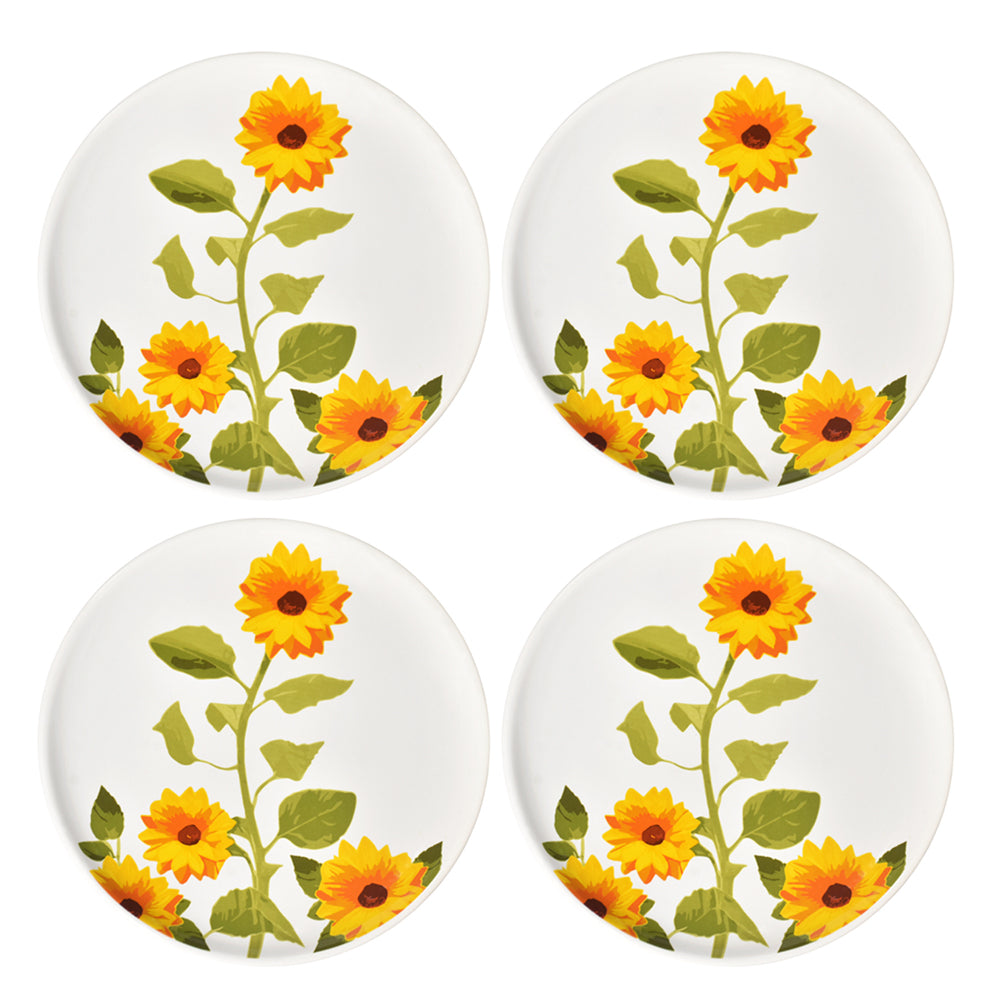 Essential 8" Plates, Set of 4-Sunflower