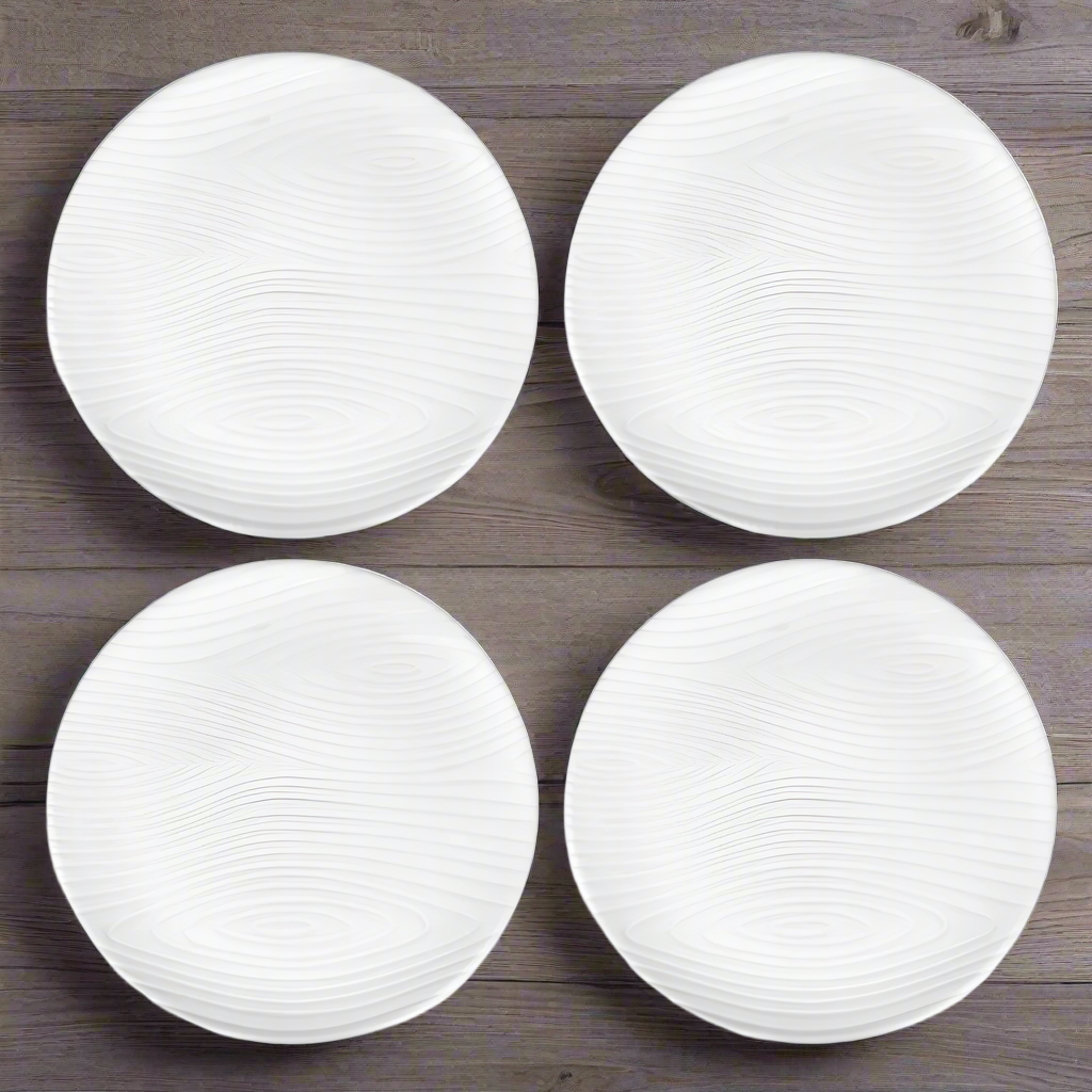 Temp-tations White Woodland Essential 8" Plates, Set of 4