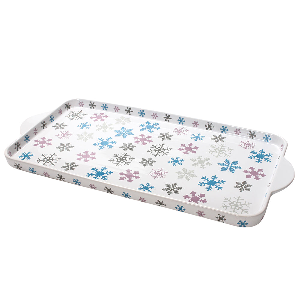 20" Holiday Serving Tray-Snowflake