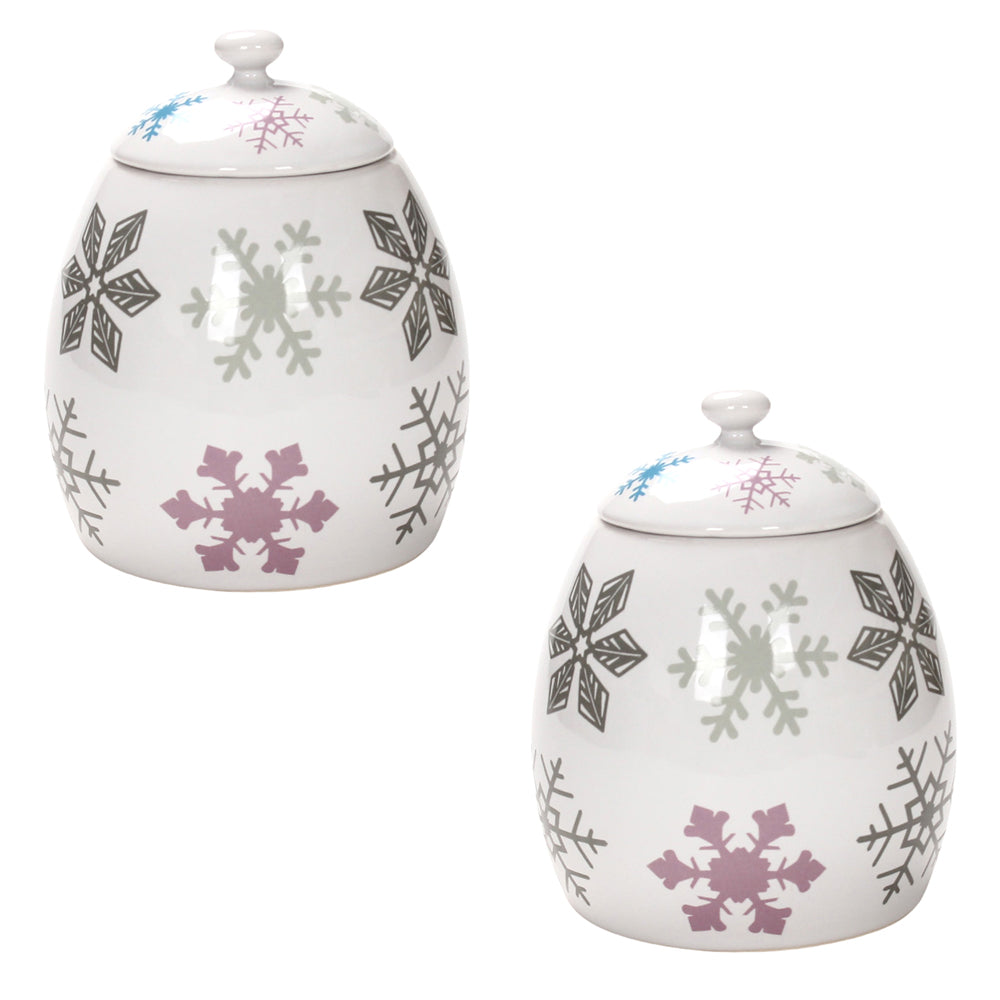 18oz Treat Jars, Set of 2-Snowflake