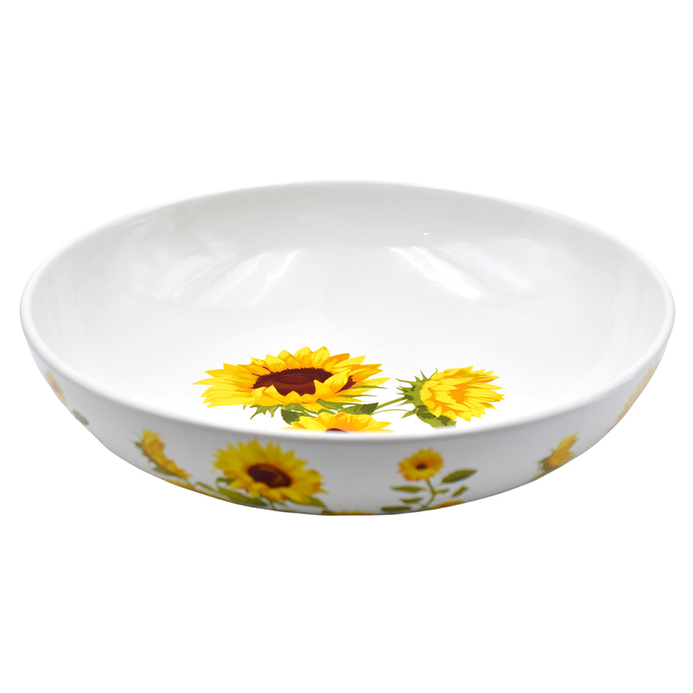 4-qt Shallow Pasta Serving Bowl-Sunflower