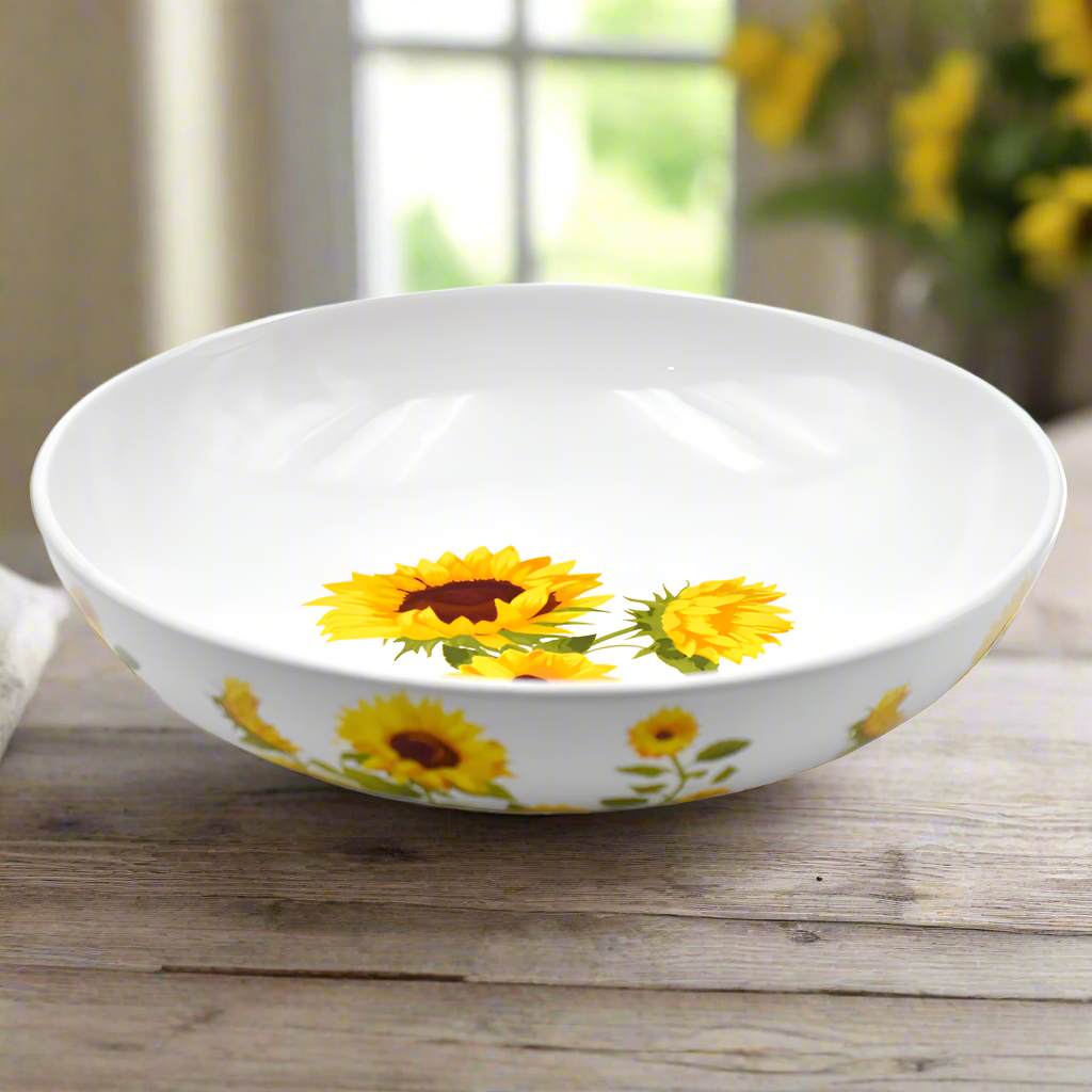 Temp-tations Sunflowers 4-qt Shallow Pasta Serving Bowl