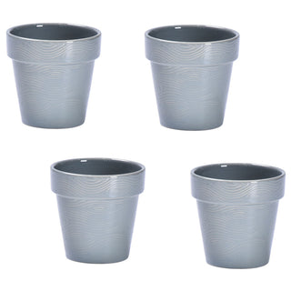 temp-tations Set of 4 Flower Pot Cups- Woodland Grey