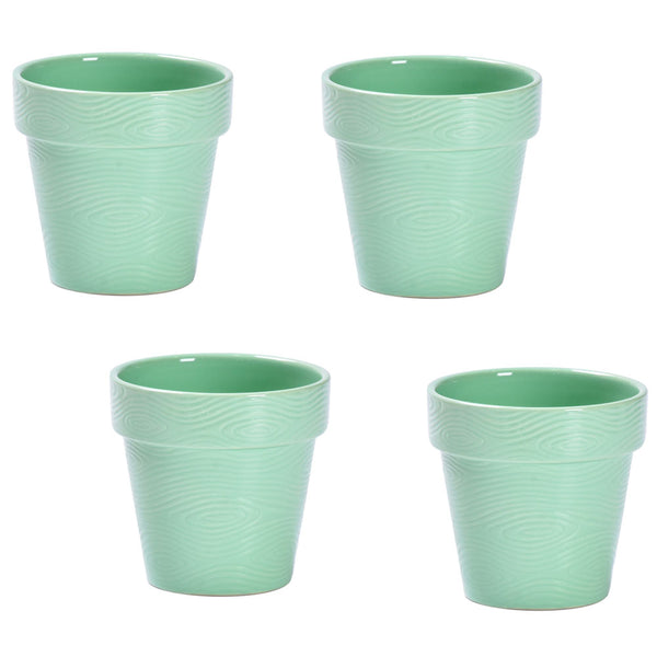 temp-tations Set of 4 Flower Pot Cups- Woodland Mint Green