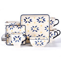 temp-tations Essentials 16-Piece Square Dinnerware Set in Floral Lace Blue