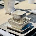 Temp-tations Essentials 16 piece Square Dinnerware Set Floral Lace Taupe