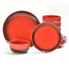Temp-tations Ombre 12-Piece Dinnerware Set-Red