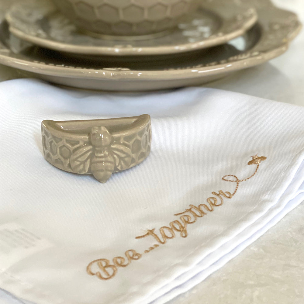 Bee-lieve Napkin Rings and Napkins, Set of 4 - 0