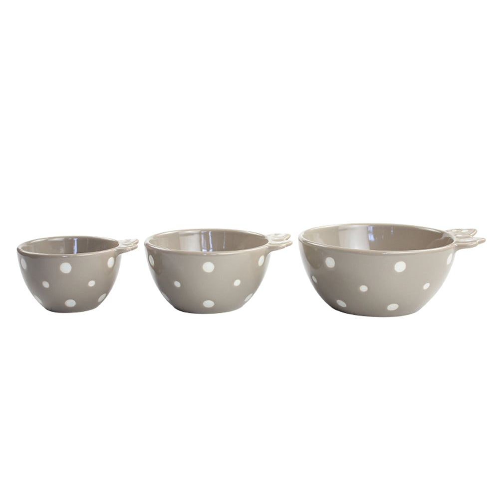 Polka Dot Nesting Prep Bowls, Set of 3 taupe