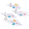 Temp-tations Set of 4 Embroidered Cloth Napkins with Ceramic Napkin Rings - Egg Hunt Easter Bunnies & Eggs