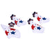 Temp-tations Set of 4 Embroidered Cloth Napkins with Ceramic Napkin Rings - Star Stitched Patriotic Americana
