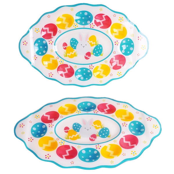 Glass Egghunt Egg Trays, Set of 2