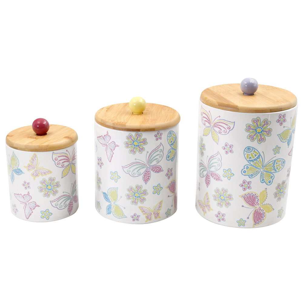 Countertop Storage Canisters, Set of 3-All a Flutter