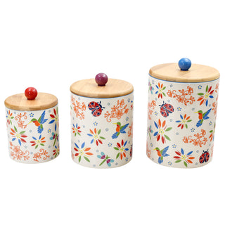 Countertop Storage Canisters, Set of 3-Garden