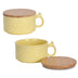 temp-tations set of 2 soup mugs with bamboo lids in buttercream yellow