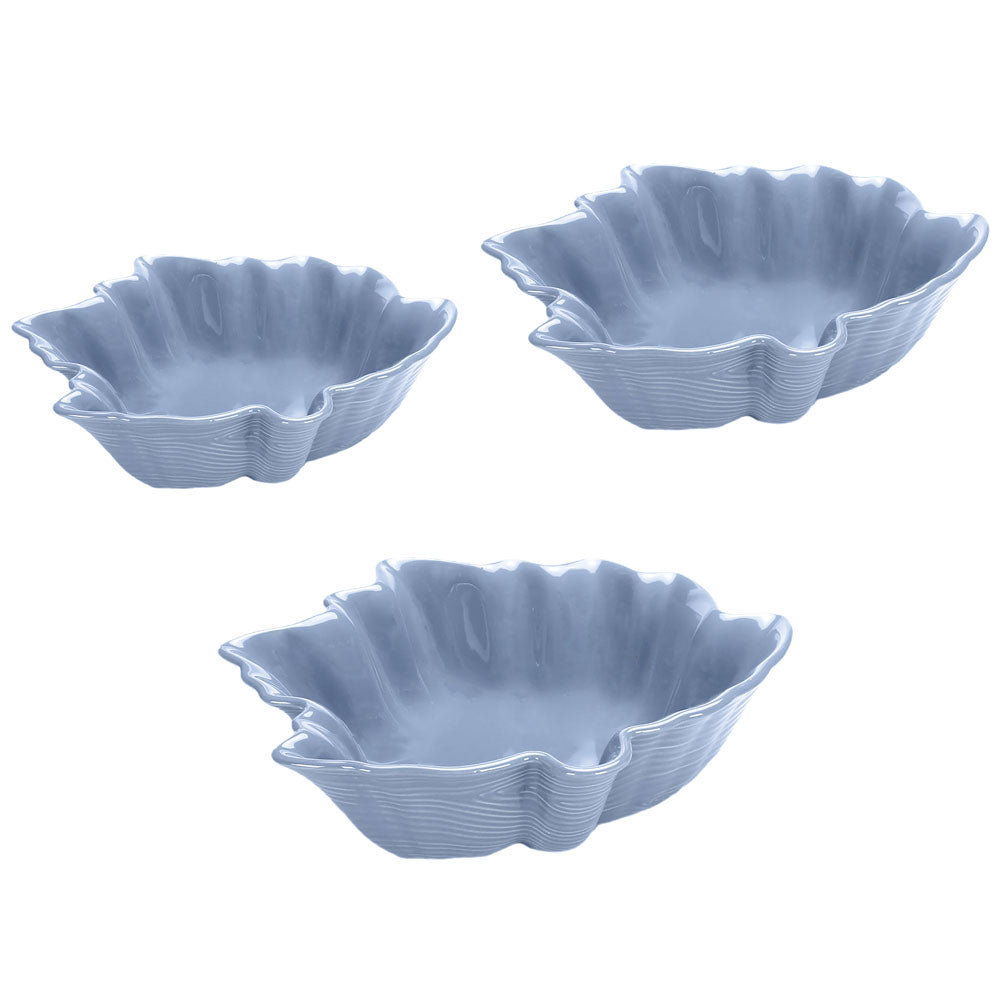 Buy slate-blue Autumn Leaf Bowls, Set of 3
