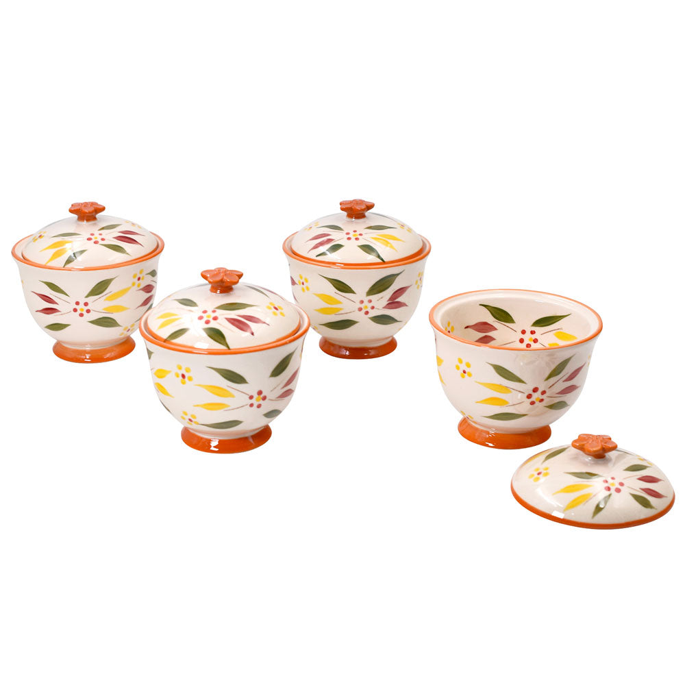 temp-tations 12 oz Pedestal Bowls with Lids, Set of 4-Fallfetti